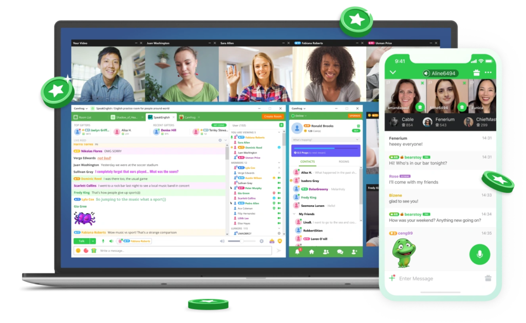 Camfrog Video Chat: Connect face-to-face with friends globally. Enjoy real-time video calls and explore diverse chat rooms.